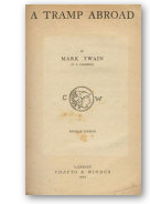 Titelpagina van de Popular Edition door Chatto & Windus, London 1907 uitgegeven van Mark Twain: 'A Tramp Abroad'