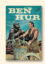 Voorzijde stofomslag van een Nederlandse editie van de roman Ben Hur