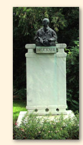 Bruckner-gedenkteken met borstbeeld in het Stadtpark van Wenen