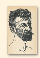 Richard Dehmel, portret door Peter Behrens, rond 1900