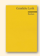 Voorzijde van de Reclam-utgave met ‘Geistliche Lyrik’