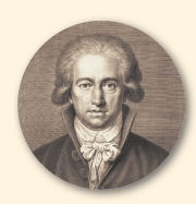Johann Wolfgang von Goethe, de beroemdste aller Duitse dichters, ook buiten de grenzen van ieder Duits rijk. Ets naar Johann Heinrich Lips, 1791