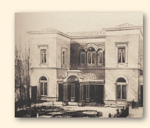 Deze tekening toont hoe het gebouw van de socëteit ‘De Harmonie' er in in 1873 uitzag
