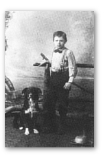 Jack Londen als achtjarige, met zijn hond Rollo