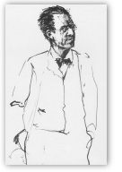 Gustav Mahler, getekend door Jarko Aikens (1986). Collectie Heinz Wallisch