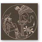 Griekse voorstelling van Oidipoes en de sfinx