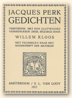 Tekstgedeelte op de titelpagina van de veertiende druk (1917) van de Gedichten van Jacques Perk
