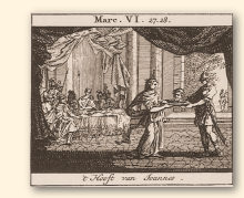 '‘t Hooft van Joannes'. Een afbeelding uit de Printbybel met 246 voorstellingen des Ouden & Nieuwen Testaments. A.D. 1698
