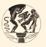 Prometheus-afbeelding, zoals die te vinden is op een oorspronkelijk Attische vaas van omstreeks 560 vóór onze jaartelling