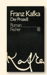 Omslag van de roman Der Prozeß in een oudere editie van de Gesammelte Werke in sieben Bänden van Franz Kafka, herausgegeben von Max Brod.