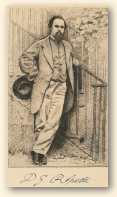 Dante Gabriel Rossetti, naar een fotografie uit 1864