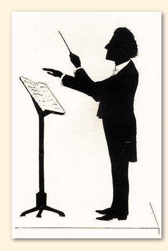 Gustav Mahler als dirigent. Ongesigneerd silhouet