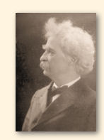 De schrijver Mark Twain (1835-1910), bekend door onder meer het boek 'Tom Sawyer'